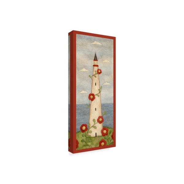 Robin Betterley 'Red Flower Lighthouse' Canvas Art,14x32